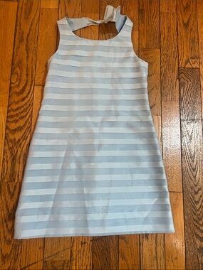 Florence Eiseman Light Blue & White Striped Halter A-Line Dress